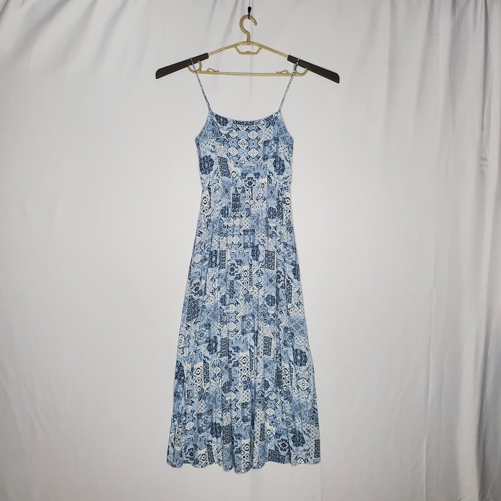Final Touch Patchwork Midi Dress L Cottagecore Feminine Farmhouse Country USA